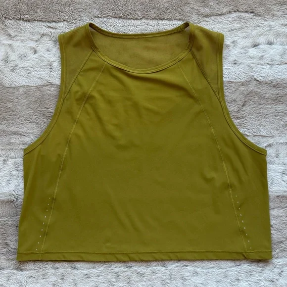 Lululemon Sculpt Cropped Tank Top in Bronze Green - Picture 5 of 11